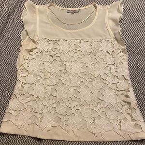 White blouse with flowers size 6